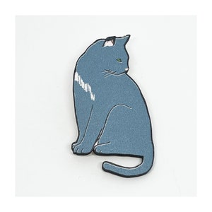 Grey Cat Wooden Brooch: Animal Lover Jewelry