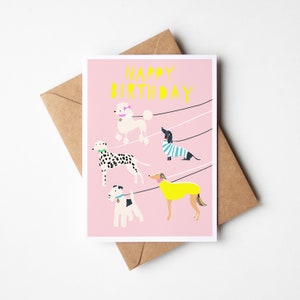 Alles Gute zum Geburtstag Karte, Geburtstagsgrußkarte, Geburtstagsfeier, Hunde Geburtstagskarte, Hundeliebhaber, Blattgold Detail
