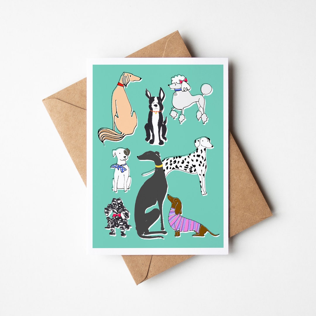 Dogs Greeting Card, Birthday Card, Dog Lover, Celebration, Greyhound