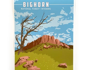 Bighorn Mountains Wyoming Art Prints - 4 to choose from: Medicine Wheel, Steamboat, Porcupine Falls and Tongue River Canyon!