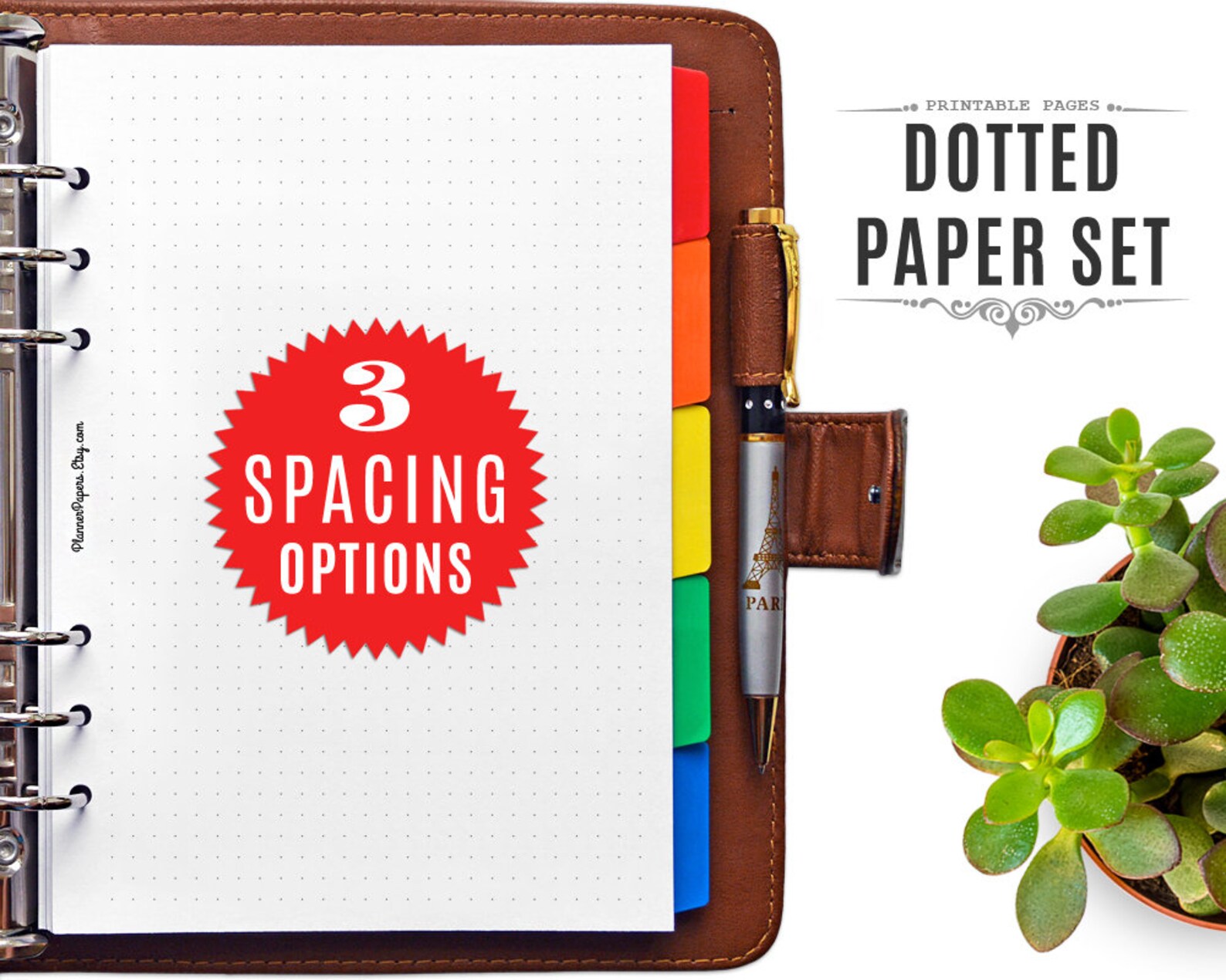 A5 Printable Dotted Paper Set 3 Grid Spacing Options: 8 5 &amp; | Etsy