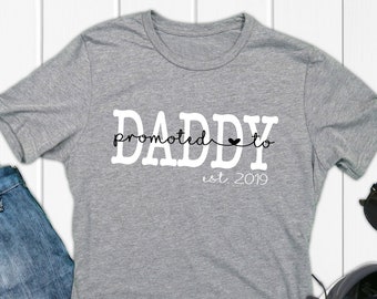 New Dad Gift From Wife, Pregnancy Announcement To Husband, Father Baby Reveal Promoted To Daddy Est 2019 Shirt Expecting Parent Present Idea