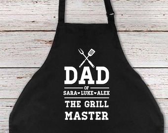 Personalized Grilling Apron For Dad Fathers Day Gift For Dad Gift Dad Grill Master Present For Men Him Stepdad Step Family Best Funny Gifts