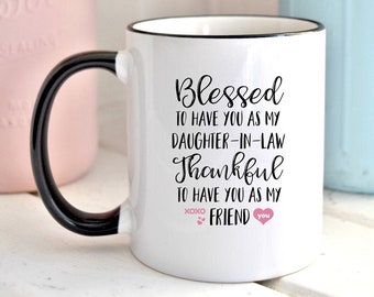 Daughter In Law Mug, Christmas Gift For Daughter In Law From Mother In Law, Blessed Coffee Cup, Wedding Gift, Personalized Gifts For Women