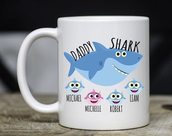 Daddy Shark Mug Personalized Gifts For Dad Mug Gift Funny Baby Shark Coffee Tea Cup Cute Birthday Birthday Present From Kids