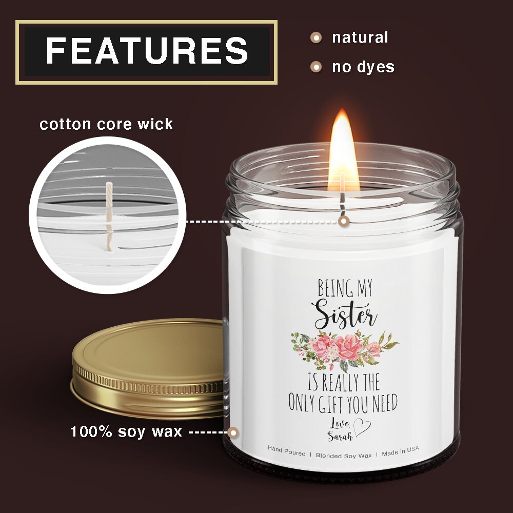 Sister Candle Funny Soy Candle Best Sister Gifts Cute Gift Etsy