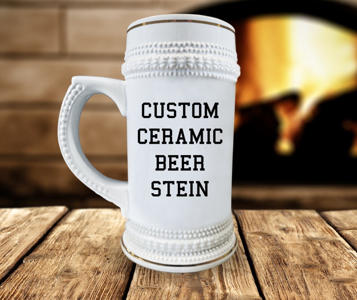 Custom Beer Stein Ceramic Beer Steins Gift for Dad Etsy UK