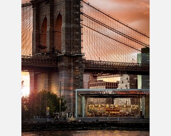 Jane's Carousel & Brooklyn Bridge Sunset | Brooklyn Bridge Park Fine Art Cityscape Piece