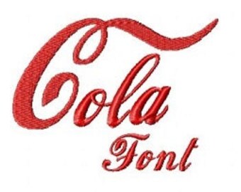 Cola Embroidery Font, Instant Download, PES format