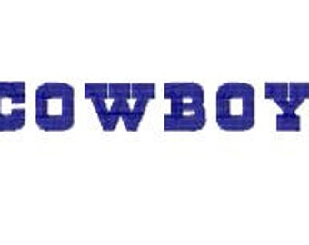 Cowboy Embroidery Font, Instant Download, PES format