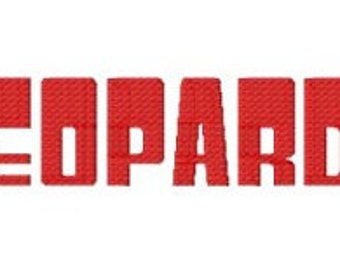Jeopardy Embroidery Font, Instant Download, PES format