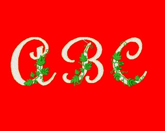 Vine Embroidery Font, Instant Download, PES format