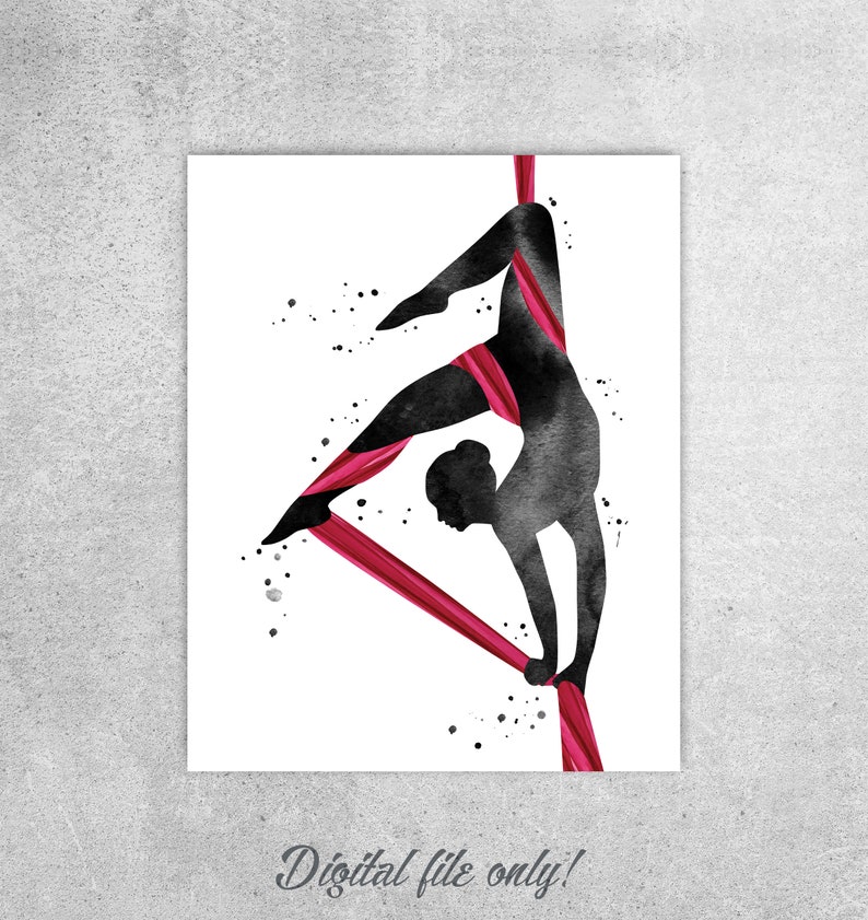 Aerial Yoga Printable Art Wall Decor Yoga Studio Room Yoga - Etsy