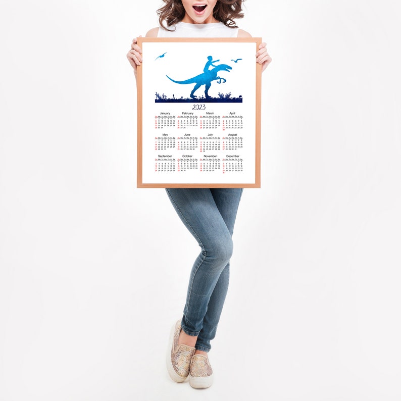 Printable Calendar 2023 Dinosaur Print Boys Room Wall Art - Etsy Australia