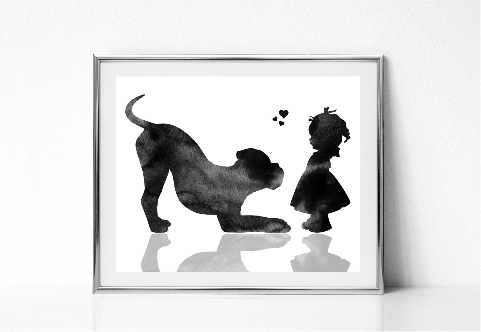Kids Room Wall Art Toddler Girl GIFT Girl and Boxer Dog Etsy