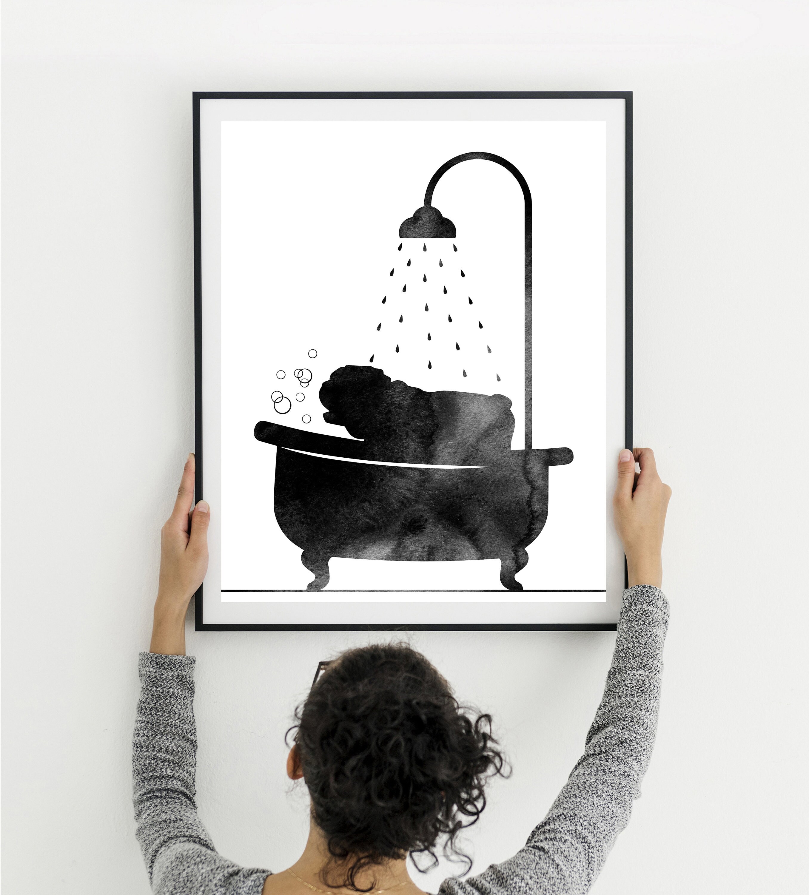 English Bulldog Bathroom Wall Art Print British Bulldog in Etsy