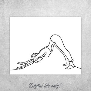 Yoga Gift Idea, Printable Yoga Minimal, Yoga Poses, Yoga wall Art, Downward facing dog, Yoga wall art, Printable wall art, Instant download