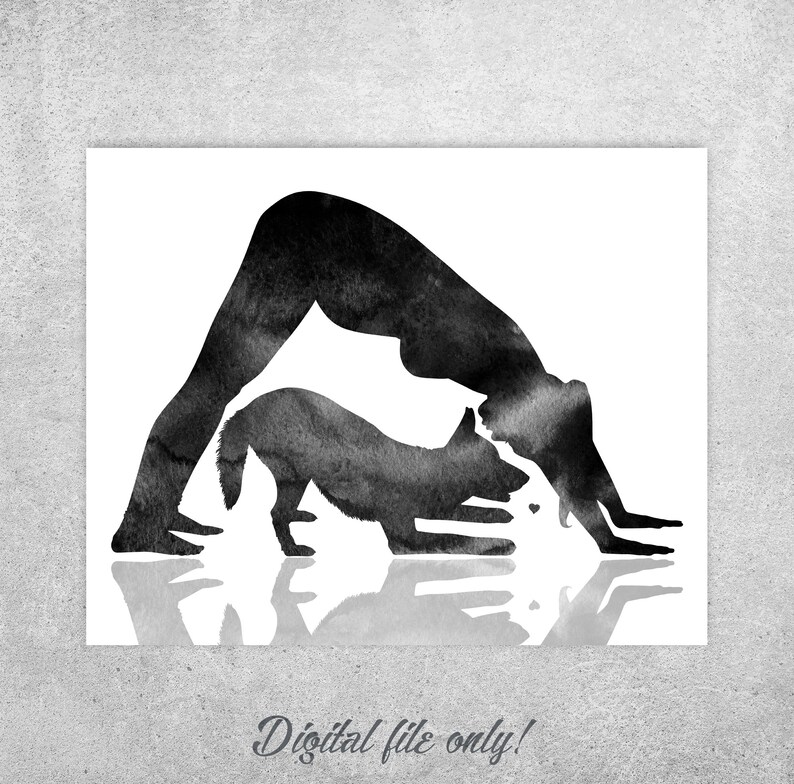 German Shepherd in Yoga Pose Art Print Yoga for Pregnant Etsy