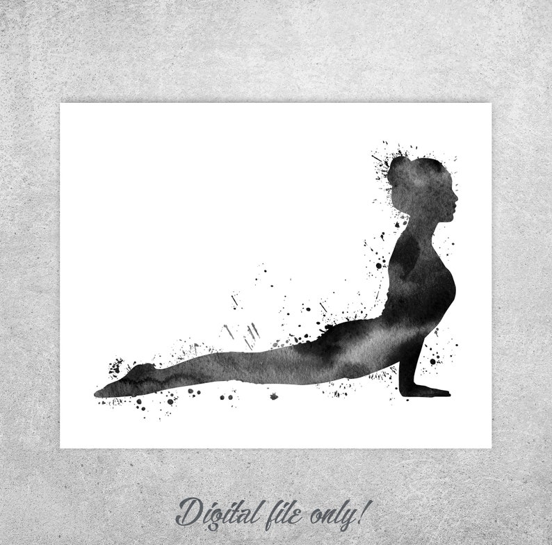 Yoga Wall Art Yoga Poses Yoga Print Upward Facing Dog Pose Etsy