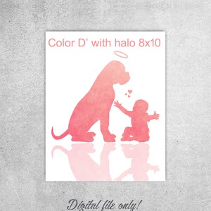 Boxer Dog Watercolor Print, Baby Print, Baby and Dog, Pregnancy ...