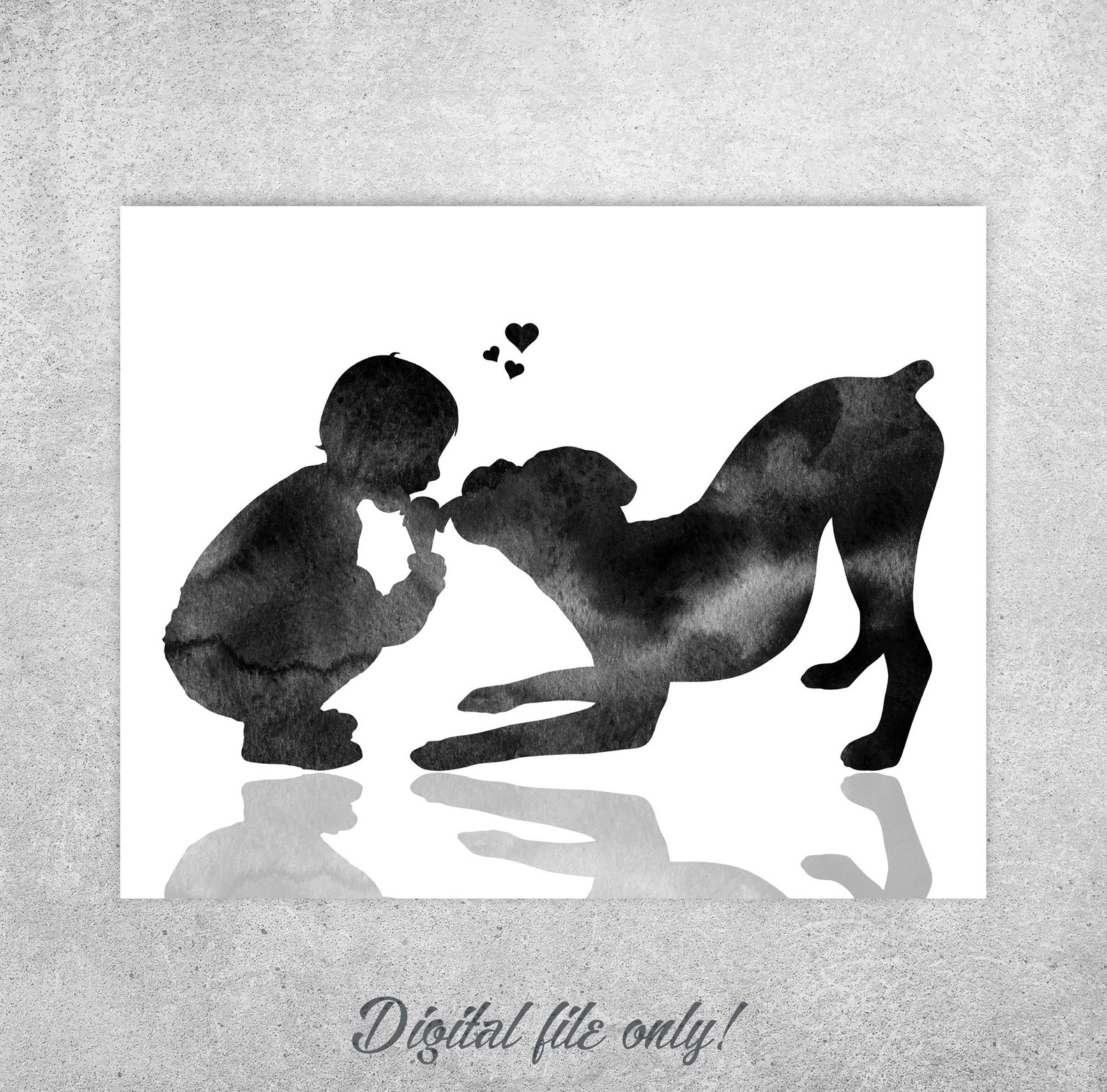 Nursery Printable Wall Art Boxer Dogs Little Boy and Dog - Etsy