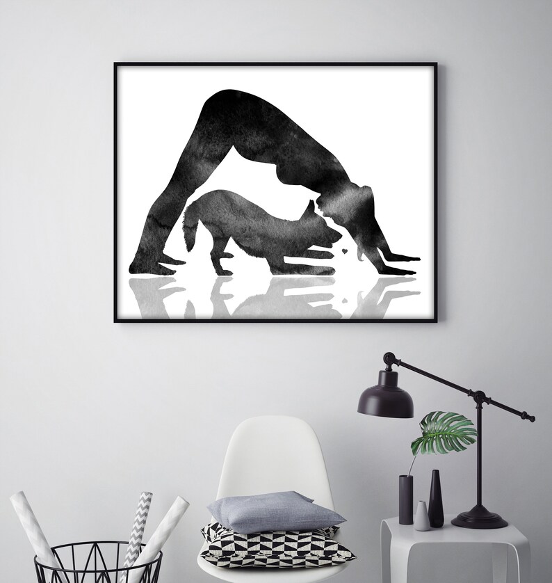 German Shepherd in Yoga Pose Art Print Yoga for Pregnant Etsy