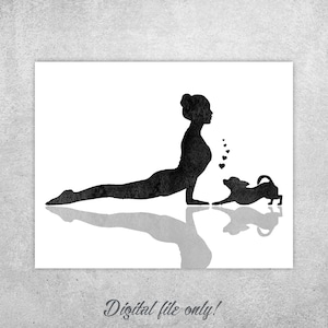 Chihuahua Yoga Print: Upward Dog Pose, Yoga Studio Decor (Digital Download)
