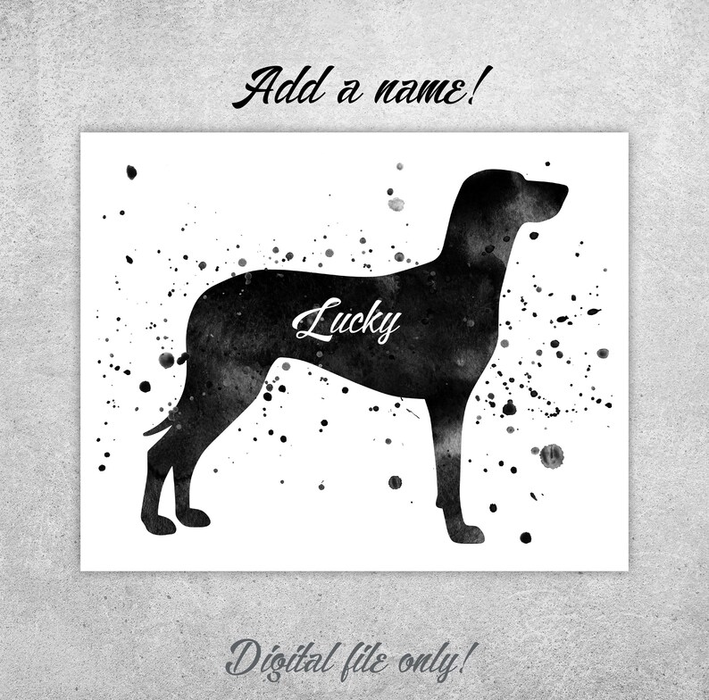 Dachshund Silhouette Dog Watercolor Art Dog Wall Art Etsy