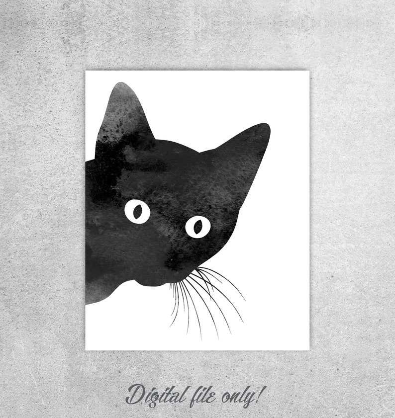 Cat Art Print Watercolor Art Cat Prints Wall Decor Wall Art Etsy