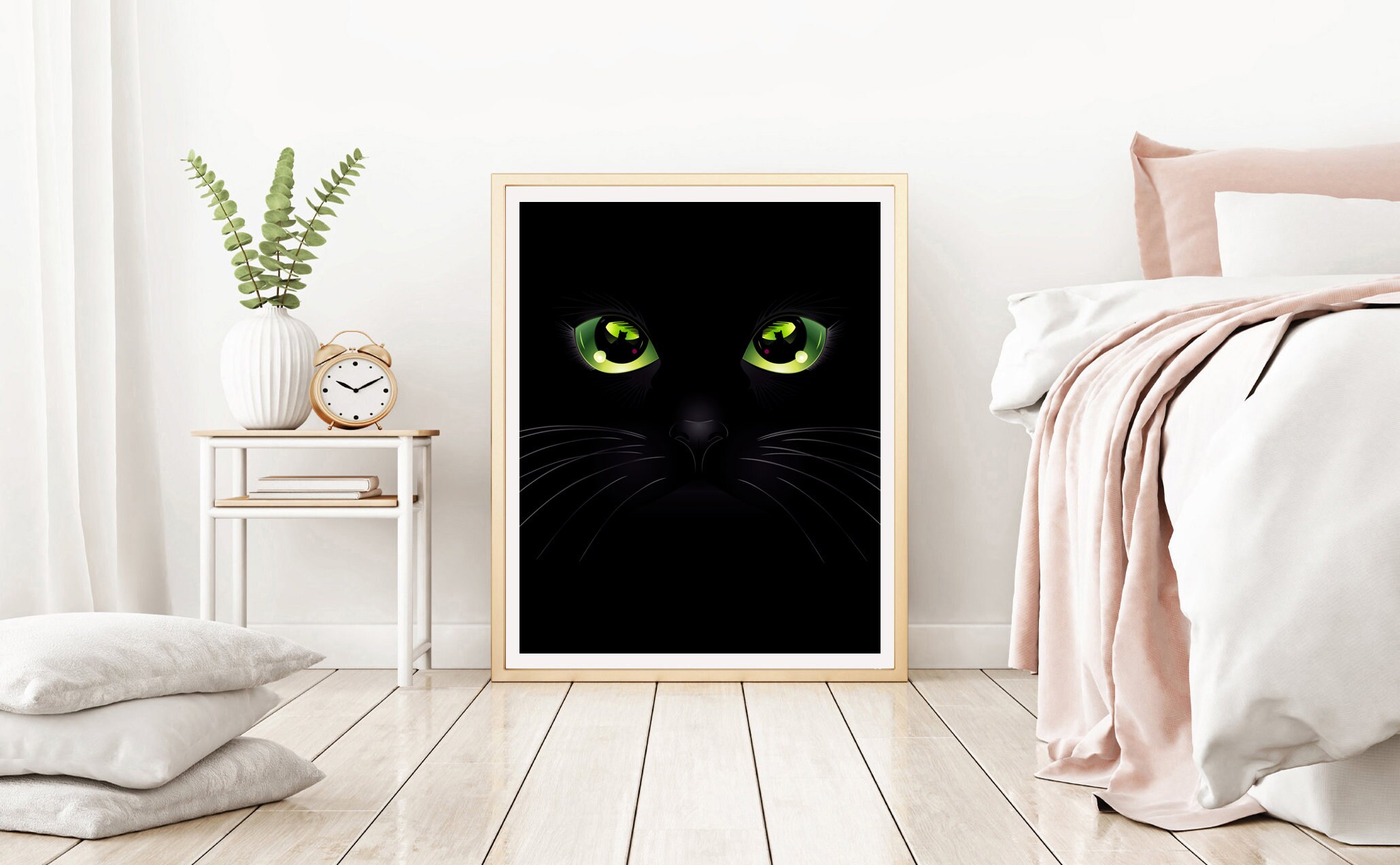 Black Cat Print Wall Art Poster Art Print Cat Print Wall Decor Etsy
