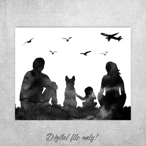 couple-and-baby-and-dog-wall-art-print-australian-shepherd-watercolor