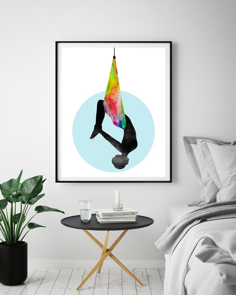 Aerial Yoga Wall Art Print Yoga Print Aerial Silks Art Etsy