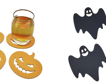 Halloween Drink Coasters, Halloween Table Decor, Pumpkin Coasters, Ghost Coasters