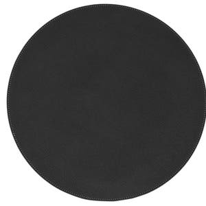 Round Placemats 15'' 38.10cm / Recycled Leather Table mats /Table place mats and coasters / Dining table sets / Table placemats Black