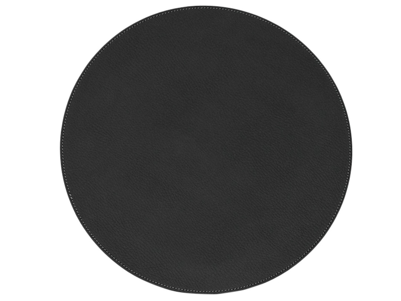 Round Placemats 13'' 33 cm/ Recycled Leather Table mats / Table place mats and coasters / Dining table sets / Table placemats Black