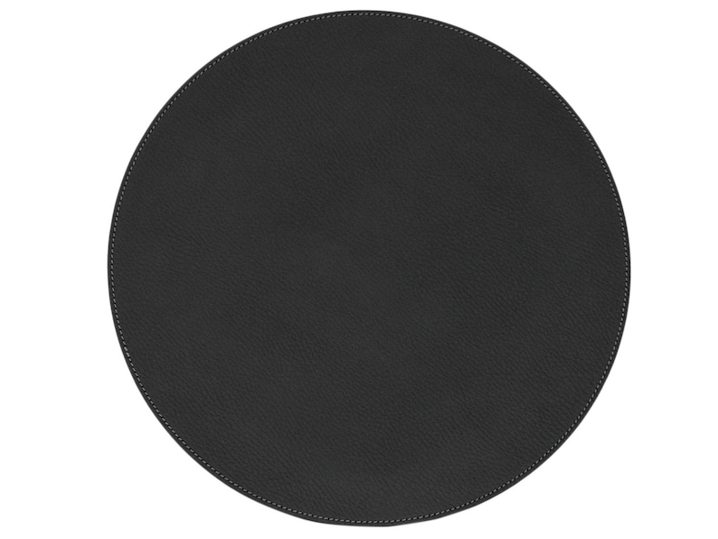 Round Placemats 15'' 38.10cm / Recycled Leather Table mats /Table place mats and coasters / Dining table sets / Table placemats Black