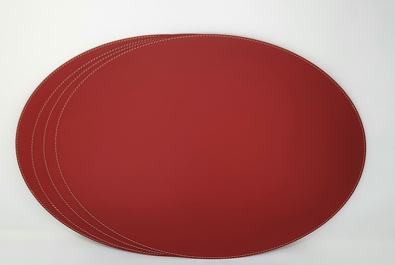 Oval Placemats / Recycled Leather Table mats 18''x Etsy