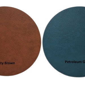 Round Placemats 15'' 38.10cm / Recycled Leather Table mats /Table place mats and coasters / Dining table sets / Table placemats image 9