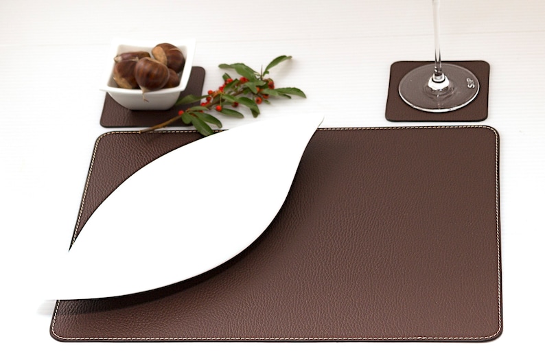 Recycled Leather Placemats / Table Mats / Table Place Mats and Etsy