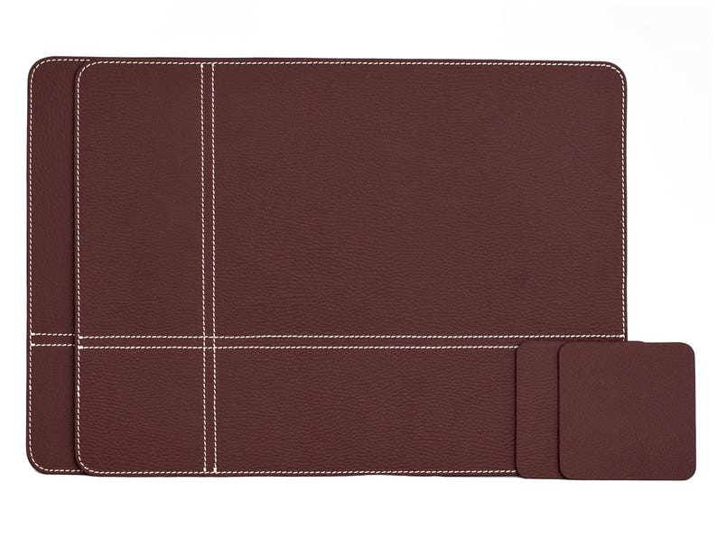 Burgundy Placemats / Table Mats and Coasters / Dark Burgundy Etsy