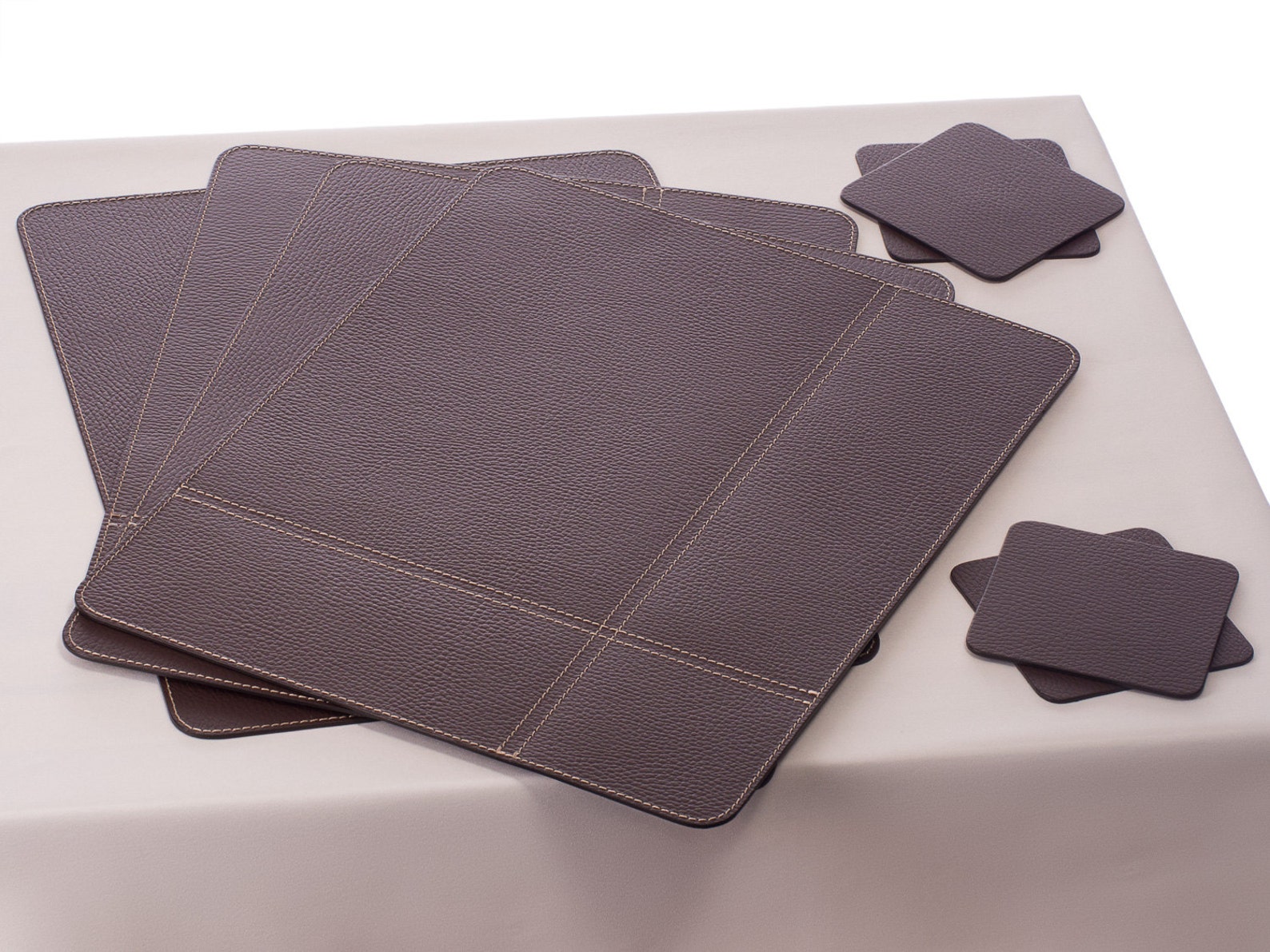Table Place Mats Brown Placemats and Coasters Recycled Etsy