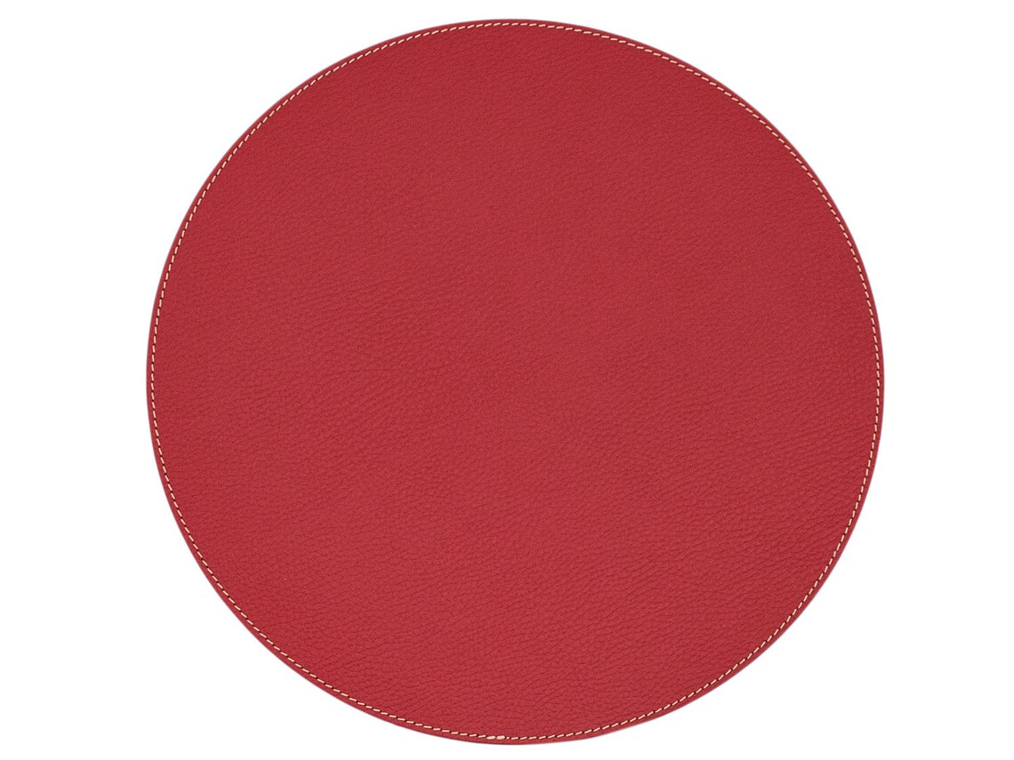 Red Round Placemats / Recycled Leather Placemats and Coasters Etsy