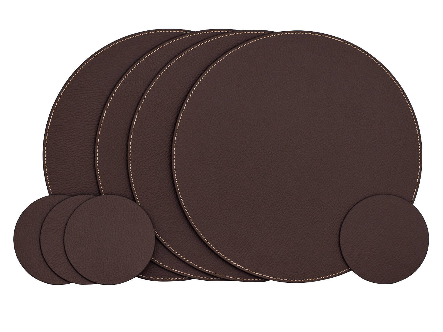 Brown Small Round Placemats / Recycled Leather Placemats and Etsy