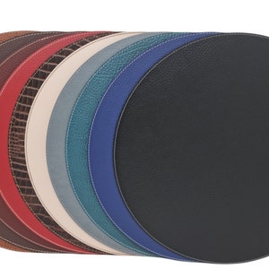Round Placemats 13&#39;&#39;- 33 cm/ Recycled Leather Table mats / Table  place mats and coasters / Dining table sets / Table placemats