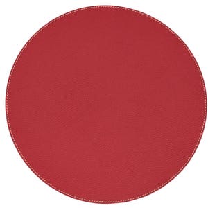 Round Placemats 13'' 33 cm/ Recycled Leather Table mats / Table place mats and coasters / Dining table sets / Table placemats Red