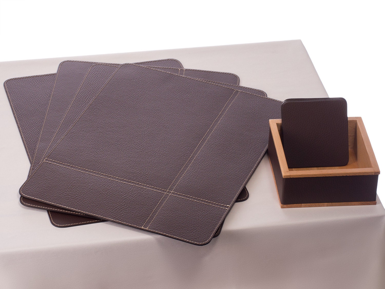 Table Place Mats Brown Placemats and Coasters Recycled Etsy