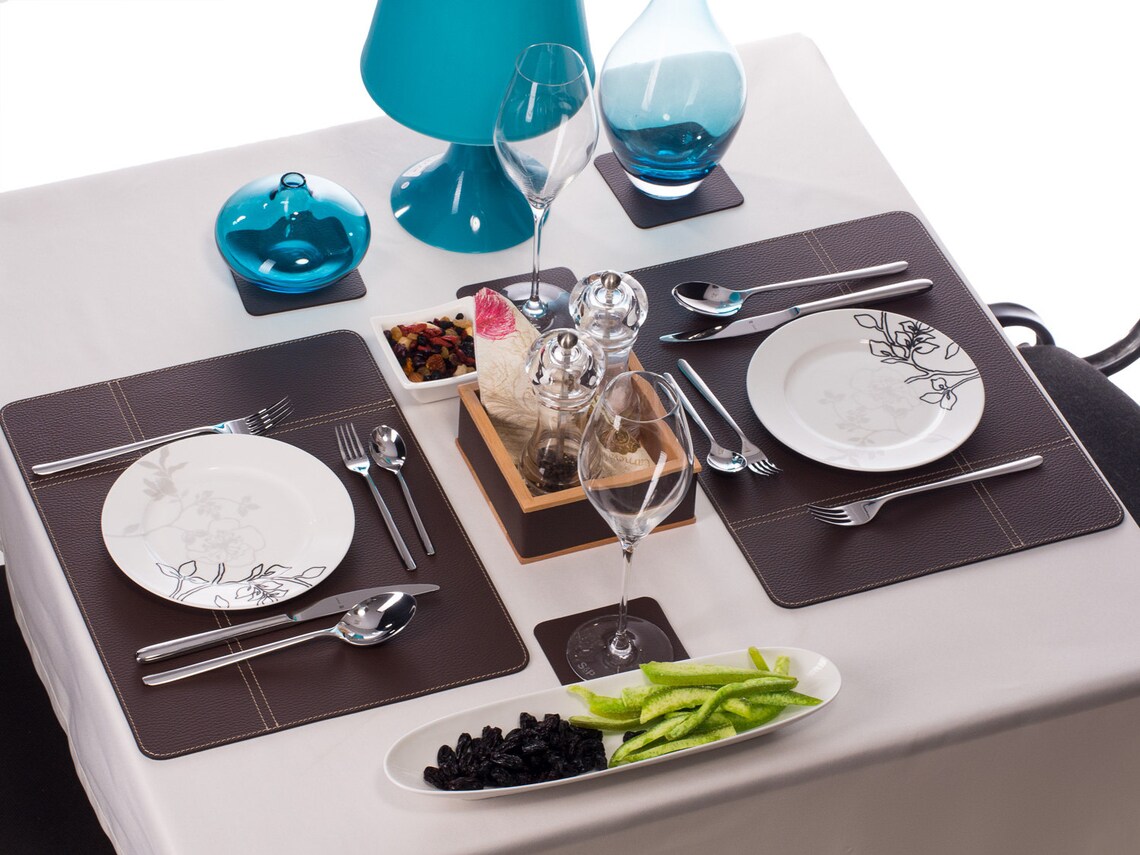 Table Place Mats Brown Placemats and Coasters Recycled Etsy