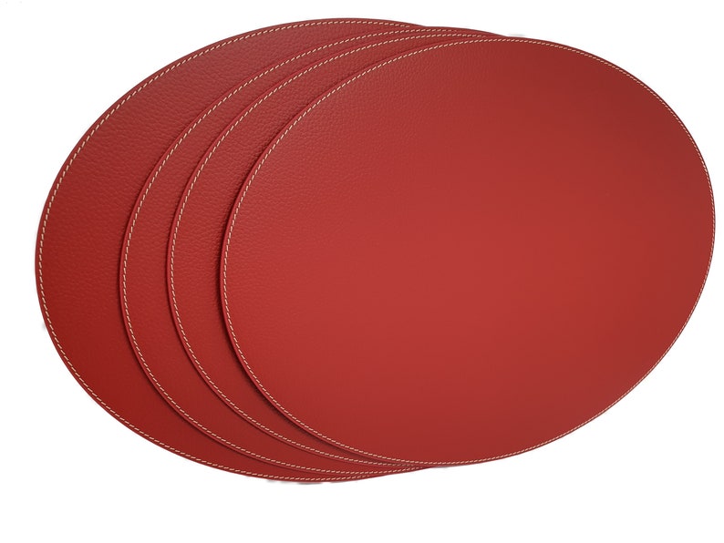 Oval Placemats / Recycled Leather Table mats 18''x Etsy