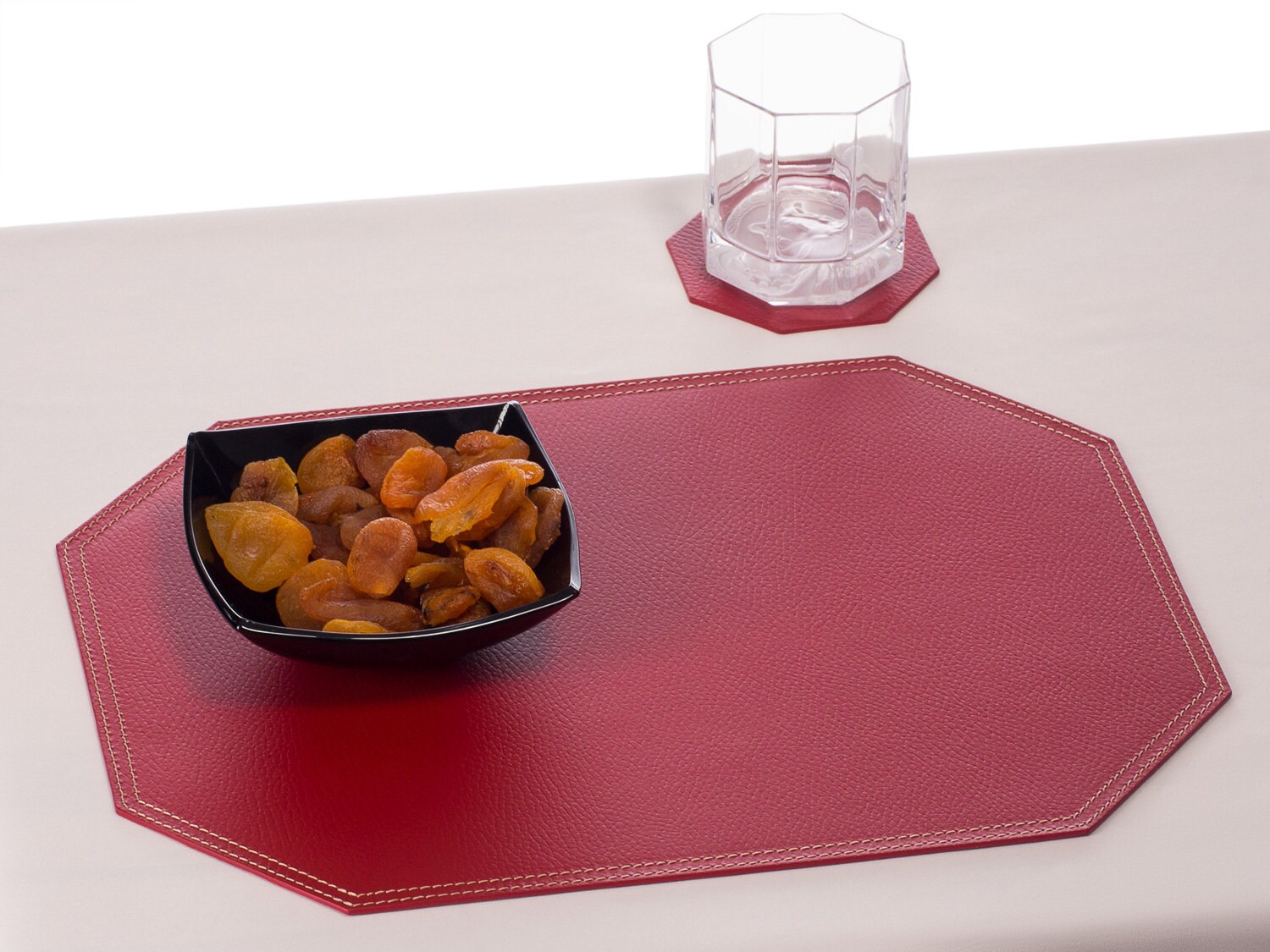 Red Placemats Octagon Table Mats Place mat sets Red Dining Etsy