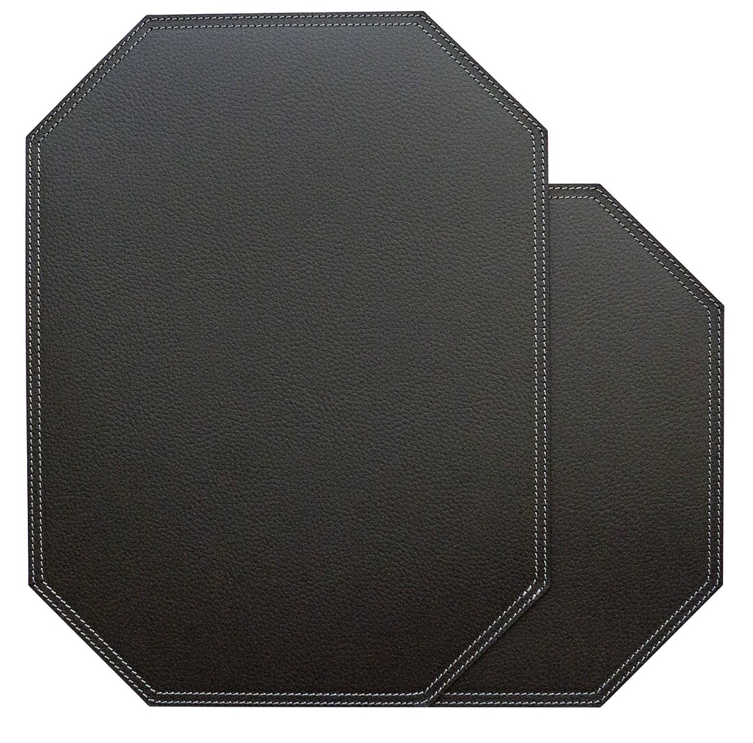 Black Placemats Octagon / Table Mats and Coasters Made of Recycled